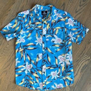 Volcum Boy’s Tropical Blue and Gold Shirt